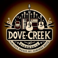 the logo for dove creek vintage music and vintage guitars